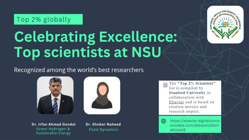 قومی ہنر یونیورسٹی - قومی ہنر یونیورسٹی کے دو پروفیسر عالمی درجہ بندی میں شامل