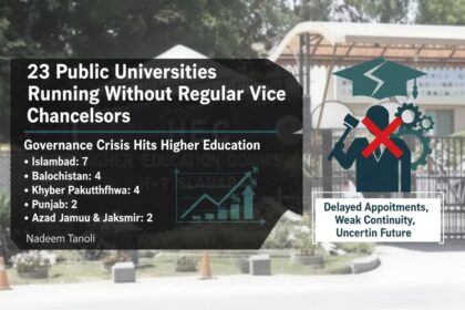 مستقل سربراہ - تئیس سرکاری جامعات مستقل سربراہ کے بغیر چل رہی ہیں