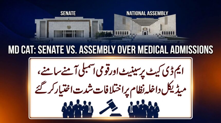 ایم ڈی کیٹ پر سینیٹ اور قومی اسمبلی آمنے سامنے، میڈیکل داخلہ نظام پر اختلافات شدت اختیار کر گئے