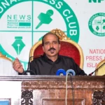 زبیر احمد جرال اسلام آباد میں پریس کانفرنس کرتے ہوئے