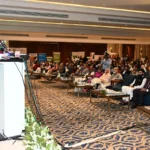 چیئرمین سینیٹ سید یوسف رضا گیلانی اسلام آباد میں عالمی یوم آبادی 2026 کی تقریب سے خطاب کر رہے ہیں