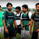 پاکستان ہاکی ٹیم کے کھلاڑی تربیتی سیشن کے دوران