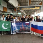 روسی زبان کورس کے طلبہ اور اساتذہ ماسکو روانگی کے موقع پر