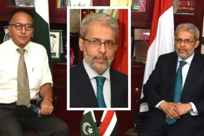 یمن کے سفیر محمد مطہر الشبی انٹرویو دیتے ہوئے