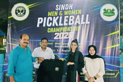 ناظم آباد کراچی کے Mini Sports Complex میں اوپن سندھ پکل بال چیمپئن شپ 2026 کی افتتاحی تقریب
