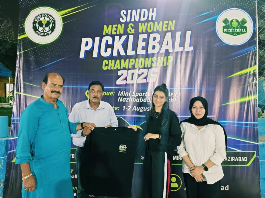 ناظم آباد کراچی کے Mini Sports Complex میں اوپن سندھ پکل بال چیمپئن شپ 2026 کی افتتاحی تقریب