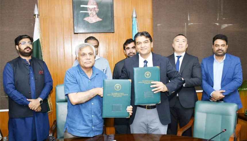 بارانی زرعی یونیورسٹی راولپنڈی میں نزاربایف یونیورسٹی کے وفد کے دورے کے موقع پر مفاہمتی یادداشت