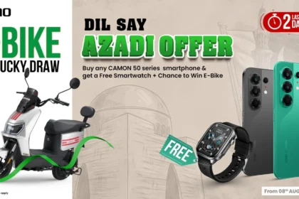 TECNO CAMON 50 Series promotion with free TECNO WATCH 3 Active and Revoo Y06 lucky draw