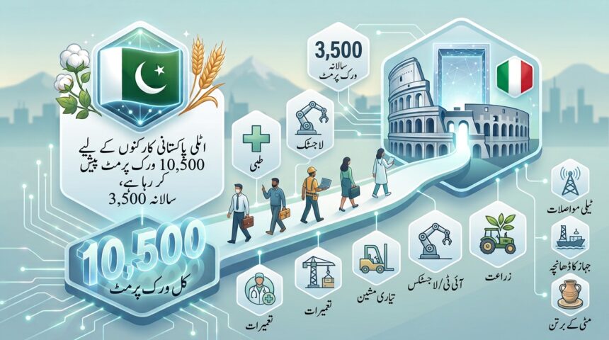 پاکستانی کارکنوں کے لیے اٹلی کے ورک پرمٹس سے متعلق قومی اسمبلی میں جواب