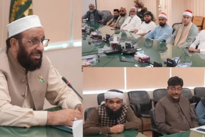 وفاقی وزیر سردار محمد یوسف مصری قراء کرام کے ہمراہ ملاقات میں موجود ہیں