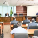 سی سی پی اور این ایف اے حکام اسلام آباد میں مفاہمتی یادداشت پر دستخط کرتے ہوئے