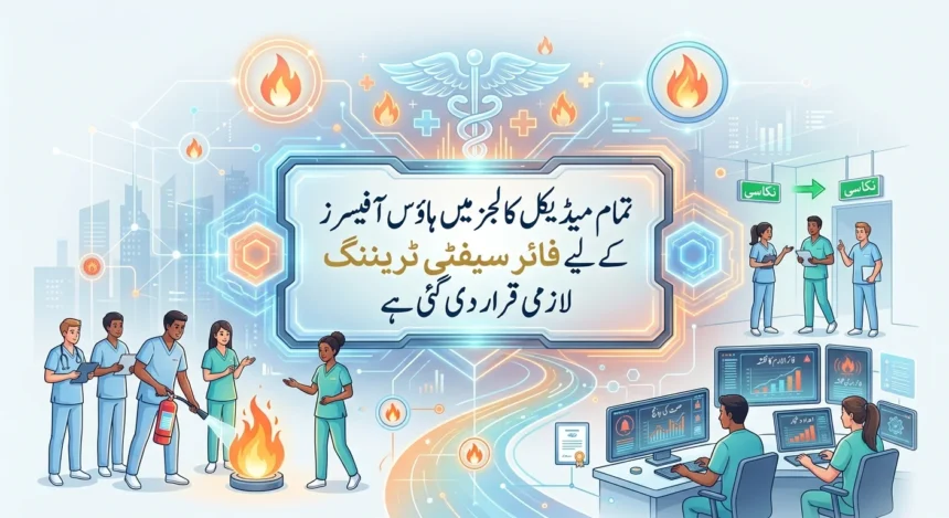 میڈیکل کالج میں ہاؤس آفیسرز کے لیے فائر سیفٹی تربیت