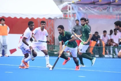 پاکستان ہاکی ٹیم ایشین گیمز 2026 میں عمان کے خلاف میچ کے دوران