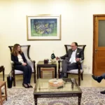 آئی ایم ایف مشن چیف آئیوا پیٹرووا اور وزیر خزانہ محمد اورنگزیب کی اسلام آباد میں نشست