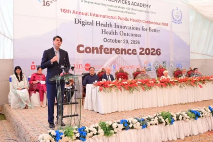 ہیلتھ سروسز اکیڈمی اسلام آباد میں بین الاقوامی پبلک ہیلتھ کانفرنس سے ڈاکٹر مختار بھرتھ کا خطاب