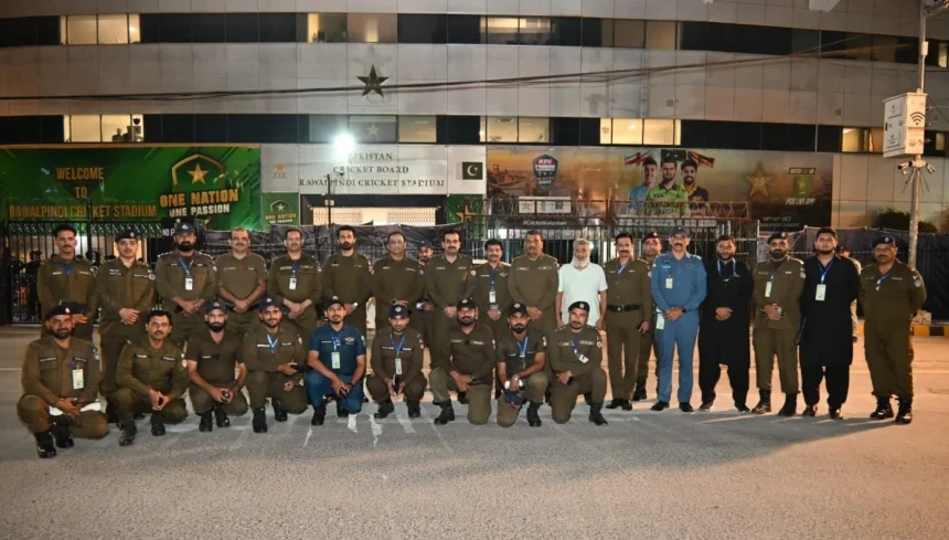راولپنڈی کرکٹ سٹیڈیم میں ون ڈے میچ کے دوران پولیس سکیورٹی انتظامات